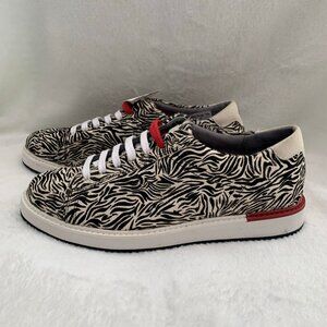 NEW Hush Puppies Sabine zebra print‎ genuine calf hair fashion sneakers
